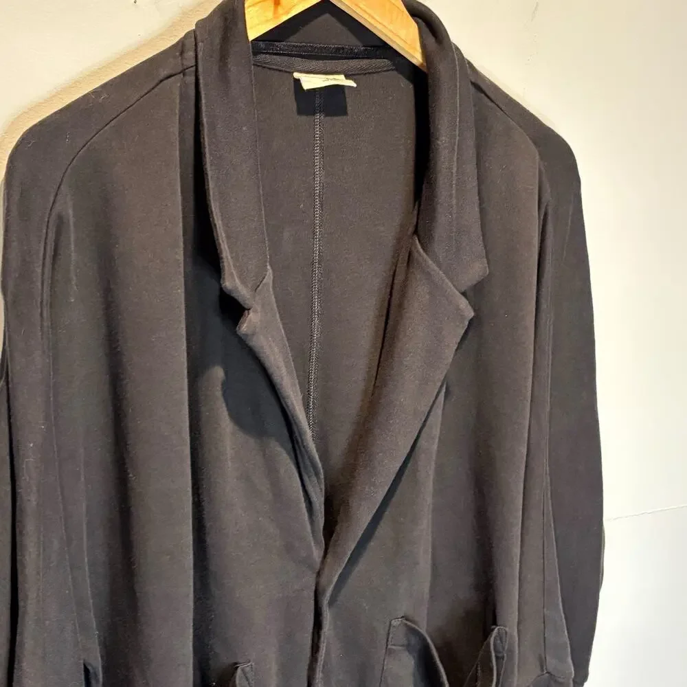 Pact Black Organic Cotton One Button Airplane Blazer - size Large